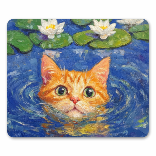 Orange Water Lilly - mouse mat by DejaReve