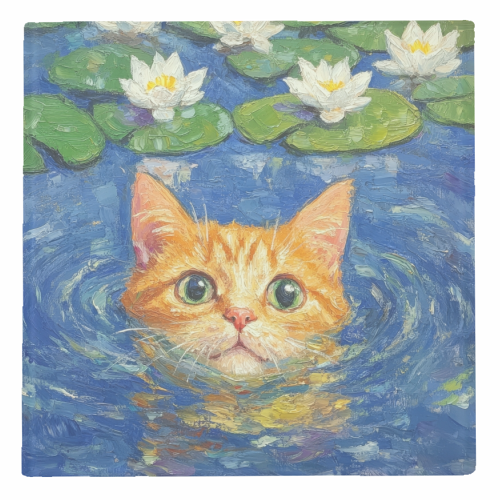 Orange Water Lilly - personalised beer coaster by DejaReve