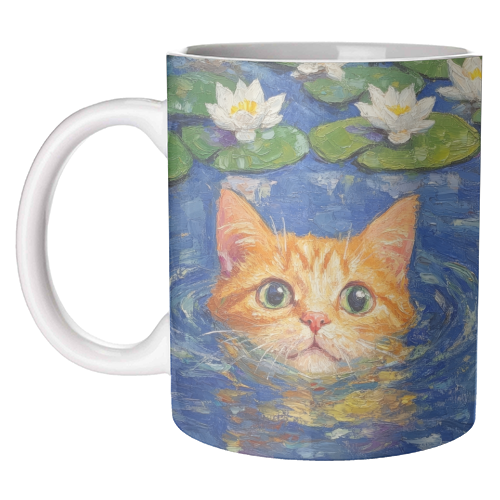 Orange Water Lilly - unique mug by DejaReve