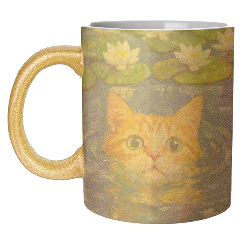 Orange Water Lilly - unique mug by DejaReve