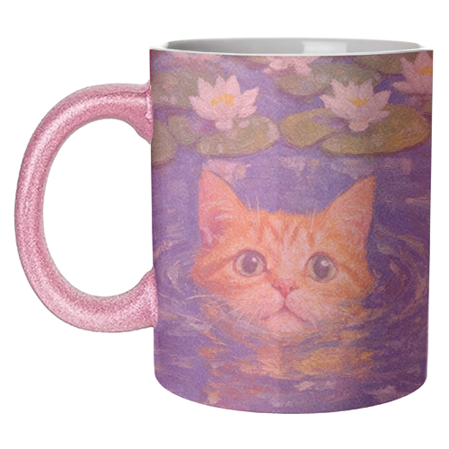 Orange Water Lilly - unique mug by DejaReve
