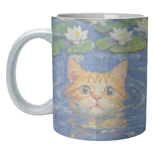 Orange Water Lilly - unique mug by DejaReve