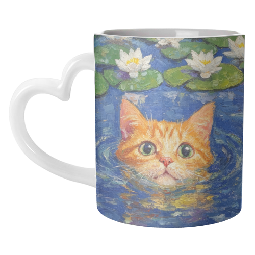 Orange Water Lilly - unique mug by DejaReve