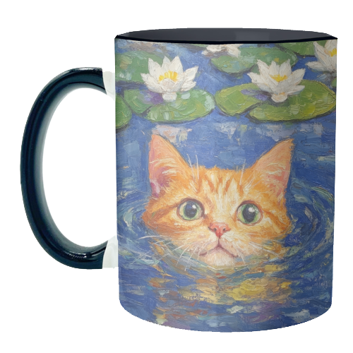 Orange Water Lilly - unique mug by DejaReve