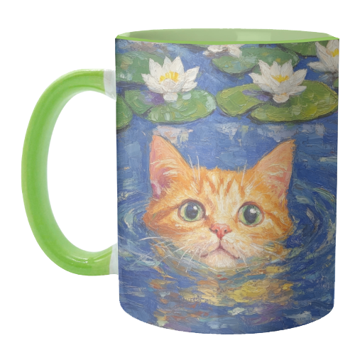 Orange Water Lilly - unique mug by DejaReve