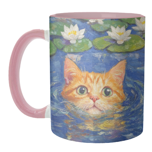 Orange Water Lilly - unique mug by DejaReve