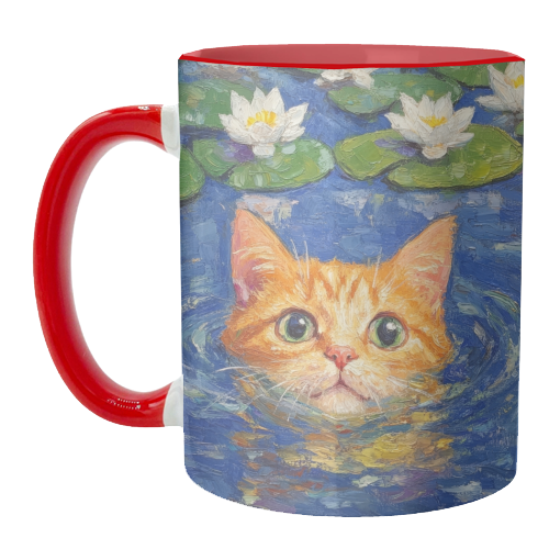 Orange Water Lilly - unique mug by DejaReve