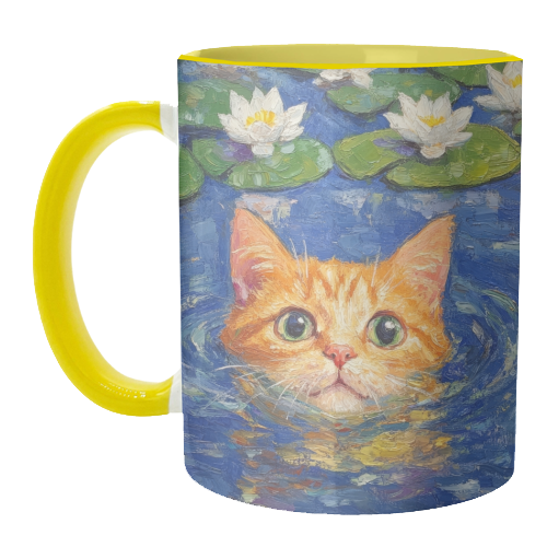 Orange Water Lilly - unique mug by DejaReve