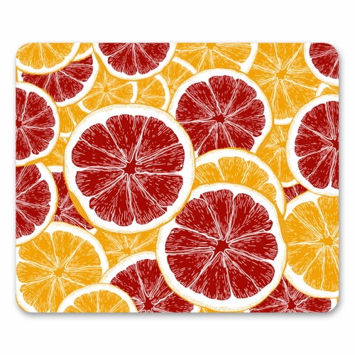 Oranges and Blood Oranges Vintage Red Orange Citrus - mouse mat by Art Heart Home and Fashion