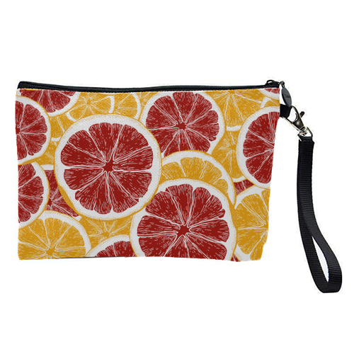 Oranges and Blood Oranges Vintage Red Orange Citrus - pretty makeup bag by Art Heart Home and Fashion