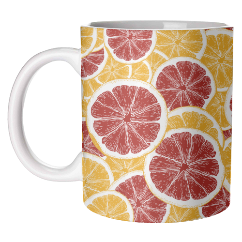 Oranges and Blood Oranges Vintage Red Orange Citrus - unique mug by Art Heart Home and Fashion