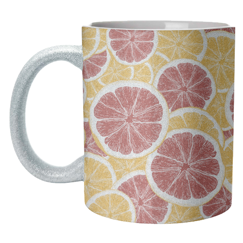 Oranges and Blood Oranges Vintage Red Orange Citrus - unique mug by Art Heart Home and Fashion