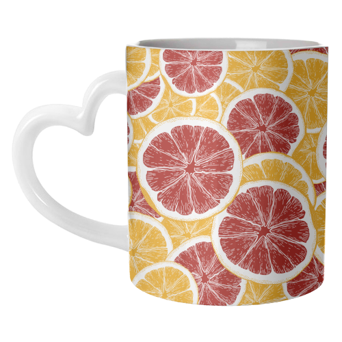 Oranges and Blood Oranges Vintage Red Orange Citrus - unique mug by Art Heart Home and Fashion