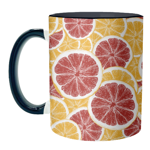 Oranges and Blood Oranges Vintage Red Orange Citrus - unique mug by Art Heart Home and Fashion