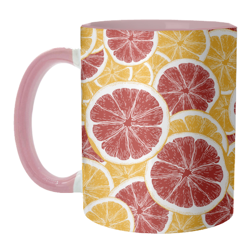 Oranges and Blood Oranges Vintage Red Orange Citrus - unique mug by Art Heart Home and Fashion