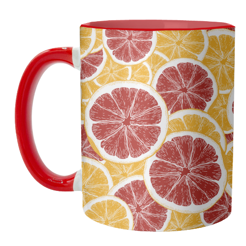 Oranges and Blood Oranges Vintage Red Orange Citrus - unique mug by Art Heart Home and Fashion