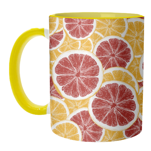 Oranges and Blood Oranges Vintage Red Orange Citrus - unique mug by Art Heart Home and Fashion