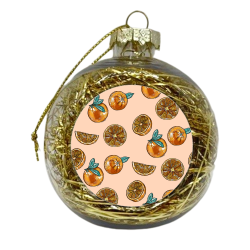 Oranges pattern - xmas bauble by EZbie