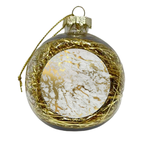 Original Gold Marble Pattern - xmas bauble by Marta Olga Klara