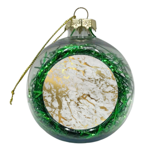 Original Gold Marble Pattern - xmas bauble by Marta Olga Klara