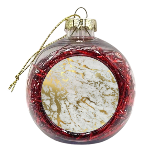 Original Gold Marble Pattern - xmas bauble by Marta Olga Klara