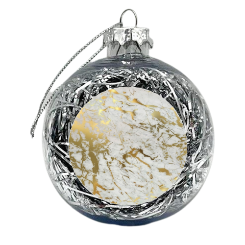 Original Gold Marble Pattern - xmas bauble by Marta Olga Klara