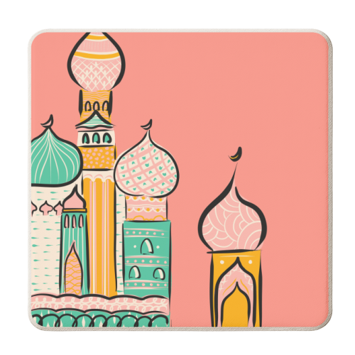 Original Mosque Print - personalised beer coaster by Lisa Wardle