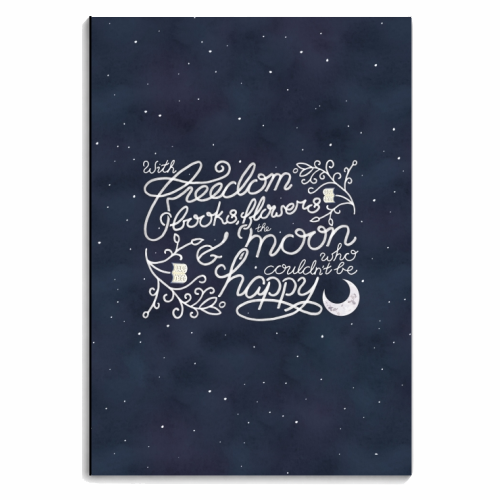Oscar Wilde Moon Books Quote Calligraphy Stars - personalised A4, A5, A6 notebook by A Rose Cast - Karen Murray