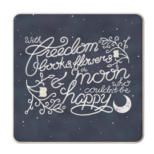 Oscar Wilde Moon Books Quote Calligraphy Stars - personalised beer coaster by A Rose Cast - Karen Murray