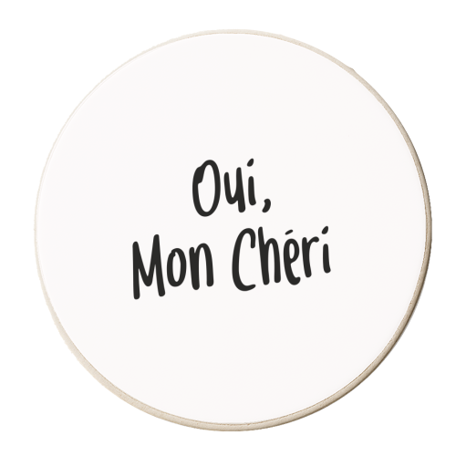 Oui, mon chéri - personalised beer coaster by The Girl Next Draw