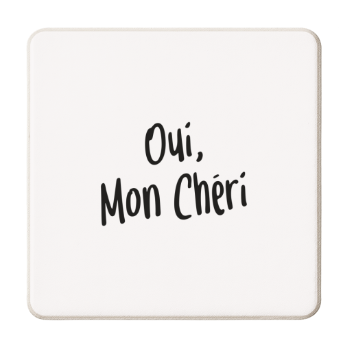 Oui, mon chéri - personalised beer coaster by The Girl Next Draw