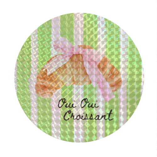 Oui Oui Croissant - Circle Sticker by Ms Doodle