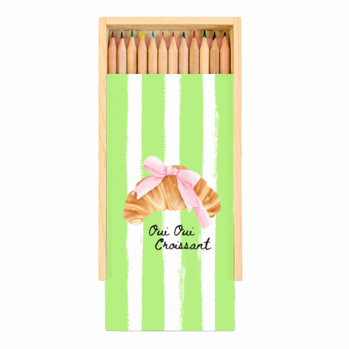 Oui Oui Croissant - Coloured Pencils with Box by Ms Doodle