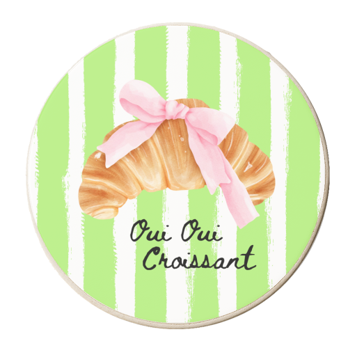 Oui Oui Croissant - personalised beer coaster by Ms Doodle
