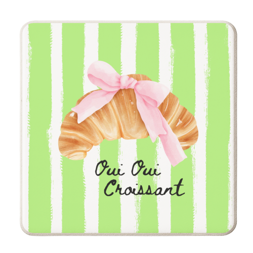 Oui Oui Croissant - personalised beer coaster by Ms Doodle
