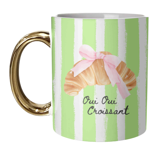 Oui Oui Croissant - unique mug by Ms Doodle
