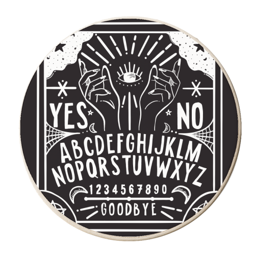 Ouija Boards - personalised beer coaster by Alice Palazon