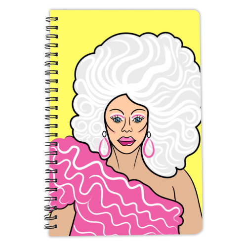 Our Queen Ru Paul (yellow version) - personalised A4, A5, A6 notebook by Adam Regester