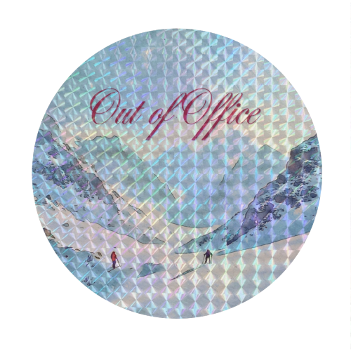 OUT OF OFFICE - SKIING - Circle Sticker by AP