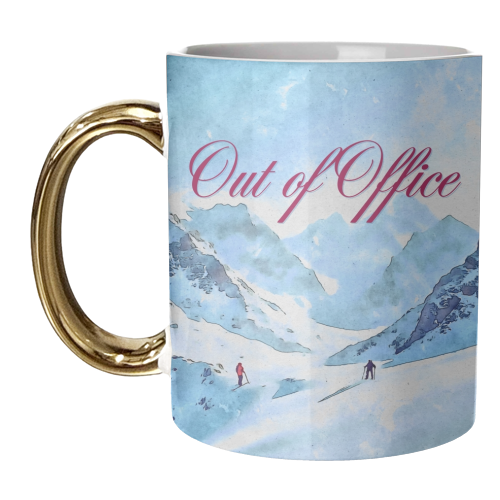 OUT OF OFFICE - SKIING - unique mug by AP