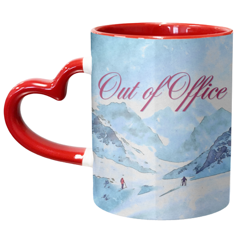 OUT OF OFFICE - SKIING - unique mug by AP