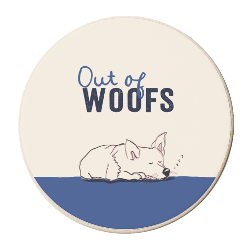 Out of Woofs cute dog print - personalised beer coaster by Giddy Kipper