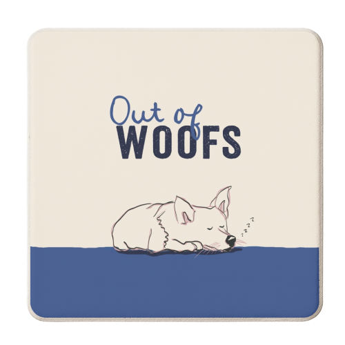 Out of Woofs cute dog print - personalised beer coaster by Giddy Kipper