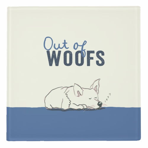 Out of Woofs cute dog print - personalised beer coaster by Giddy Kipper