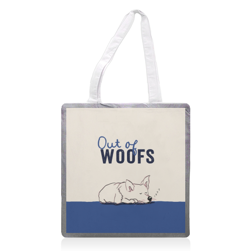 Out of Woofs cute dog print - printed canvas tote bag by Giddy Kipper