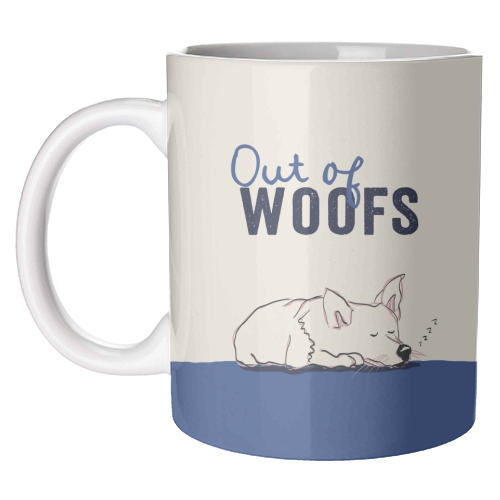 Out of Woofs cute dog print - unique mug by Giddy Kipper