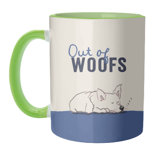 Out of Woofs cute dog print - unique mug by Giddy Kipper
