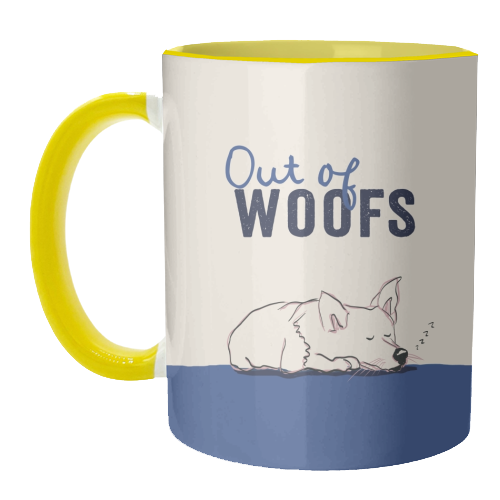 Out of Woofs cute dog print - unique mug by Giddy Kipper