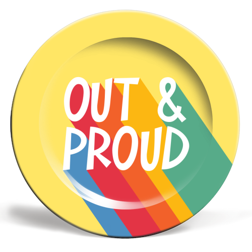 Out & Proud - ceramic dinner plate by Bev O'Connor