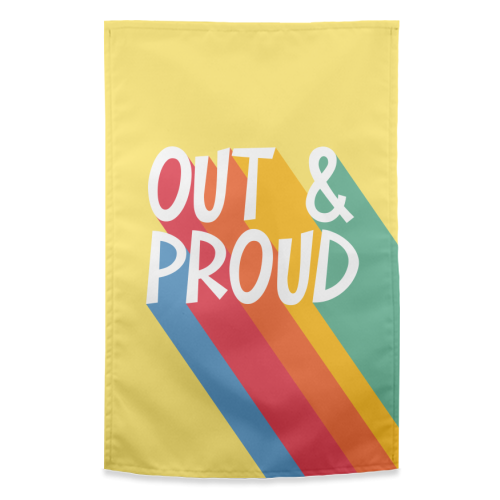 Out & Proud - funny tea towel by Bev O'Connor